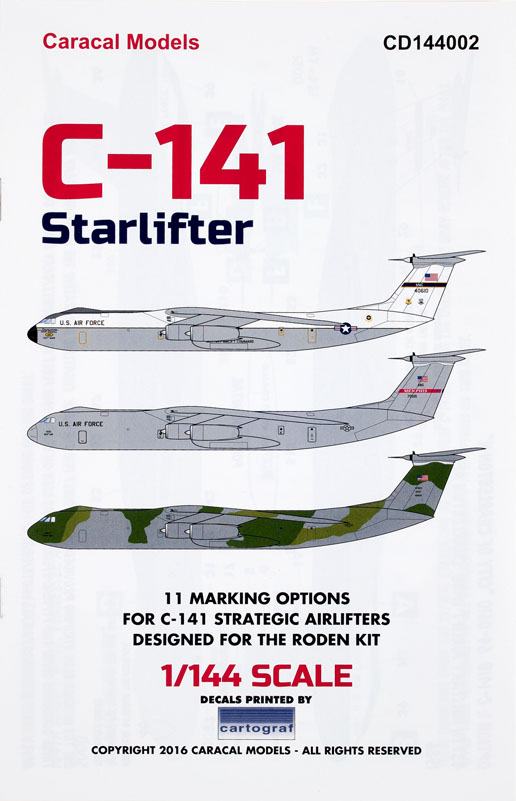 CD144002 Caracal Models 1/144 decal C-141 Starlifter for Roden Kit