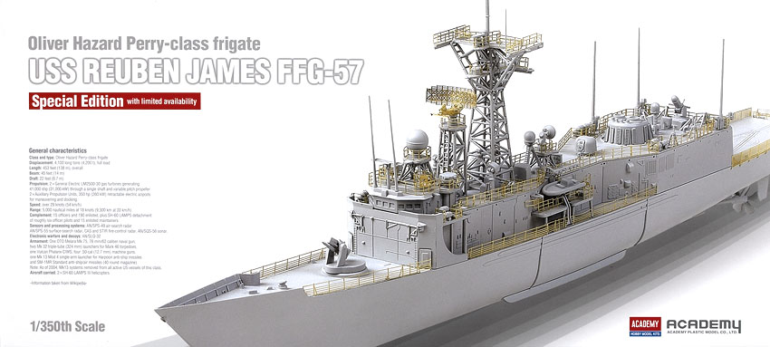 プラモデル　1/350 USS ルーベンジェームス FFG-57 スペシャルエディション [14106] Academy 1:350 scale USS Reuben James FFG-57 | Finescale