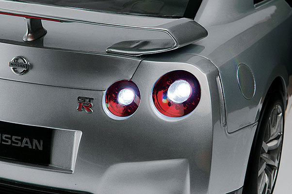 The Nissan GTR lit taillight