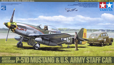 P-51D Mustang and U.S. Army staff car