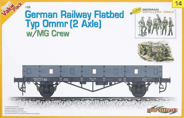 German railway flatbed Typ Ommr (2 axle) with MG crew