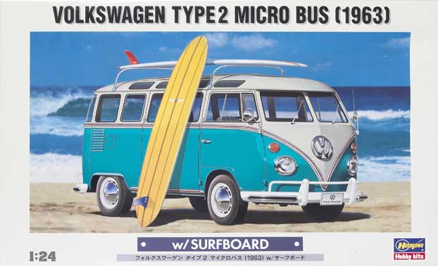 Volkswagen Type 2 Micro Bus 1963 with surfboard