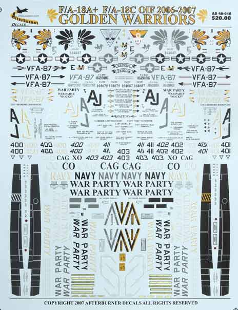 F/A-18A + F/A-18C OIF 2006-2007 Golden Warriors