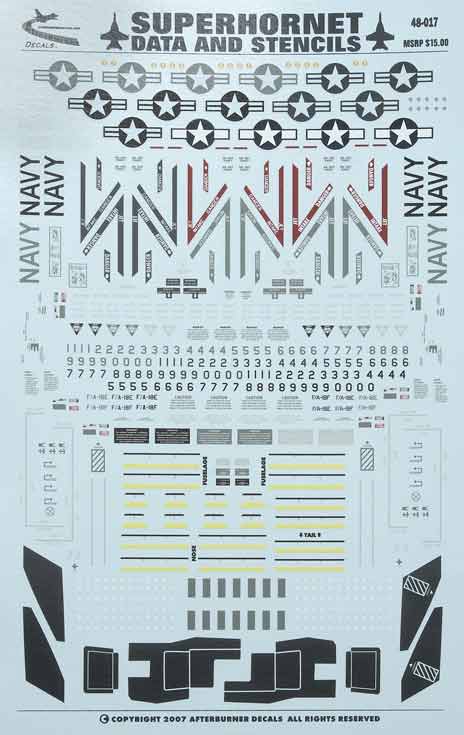 Superhornet data and stencils (F/A-18E/F)