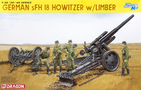 German sFH18 howitzer with limber