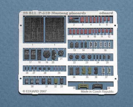 P-51D Mustang placards for Trumpeter