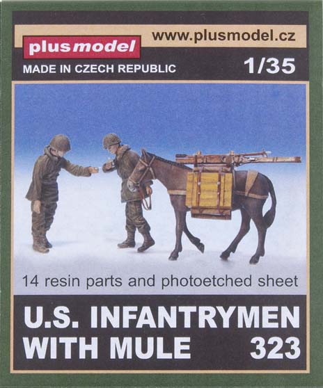 U.S. infantrymen with mule