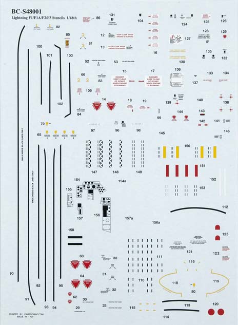 Lightning F1/F1A/F2/F3 stencils
