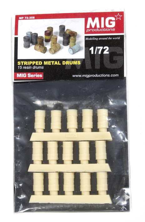 Stripped metal drums