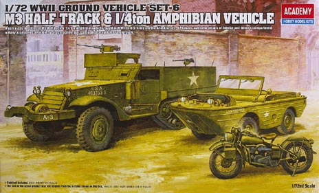 M3 half track and 1/4 ton amphibian vehicle