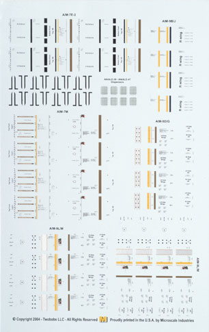 US Air-to-AIR missile markings AIM-9B/D/G/J/L/M. AIM-7E-2/M