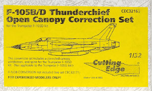 F-105B/D Thunderchief open canopy correction set for Trumpeter