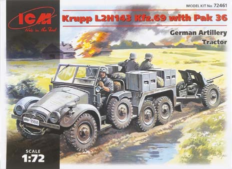 Krupp L2H143 Kfz.69 with Pak 36 (German artillery tractor)