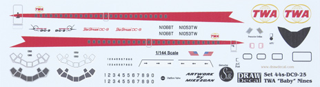 20/44s-DC9-25 TWA Delivery DC-9-14/15s “Baby” Nines
