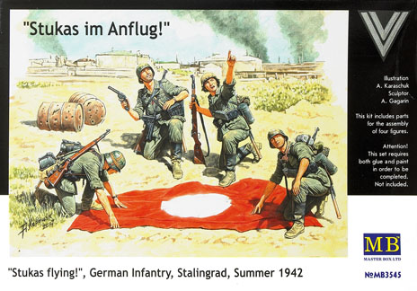 Stukas im Anflug (Stukas flying, German infantry, Stalingrad, Summer 1942)
