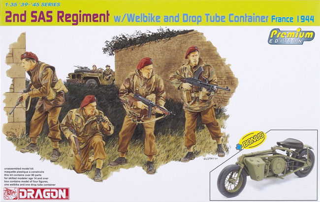 2nd SAS regiment with Welbike and drop tube container France 1944