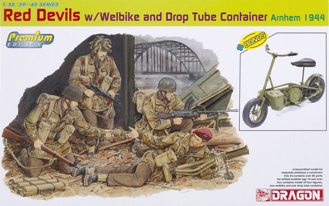 Red Devils with Welbike and drop tube container Arnhem 1944