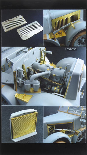 Engine compartment update set for WWII German non-armored cab Type Skdkfz.7 series (engine compartment side panels with cooling slots inside)