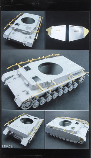 Mounting brackets of hull side armor skirts for WWII German PzKpfw.IV Ausf.H/Ausf.J (non therma-wire mesh type) 2 types of forward most Schurzen Plates inside)