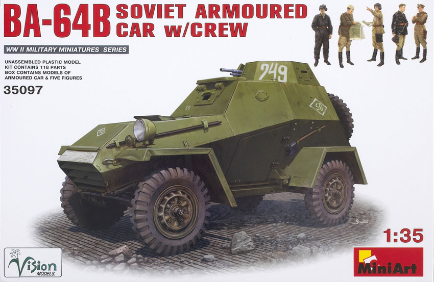BA-64B Soviet armoured car with crew