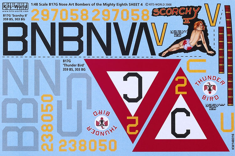B17Gs of the Mighty Eighth Air Force “Nose Art” Thunder Bird Scorchy II
