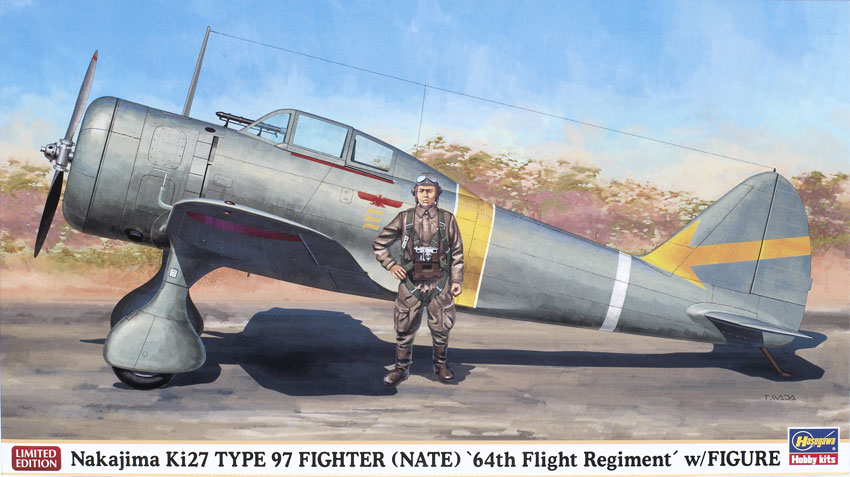 Nakajima Ki27 Type 97 Fighter (Nate) 64th Flight Regiment with figure