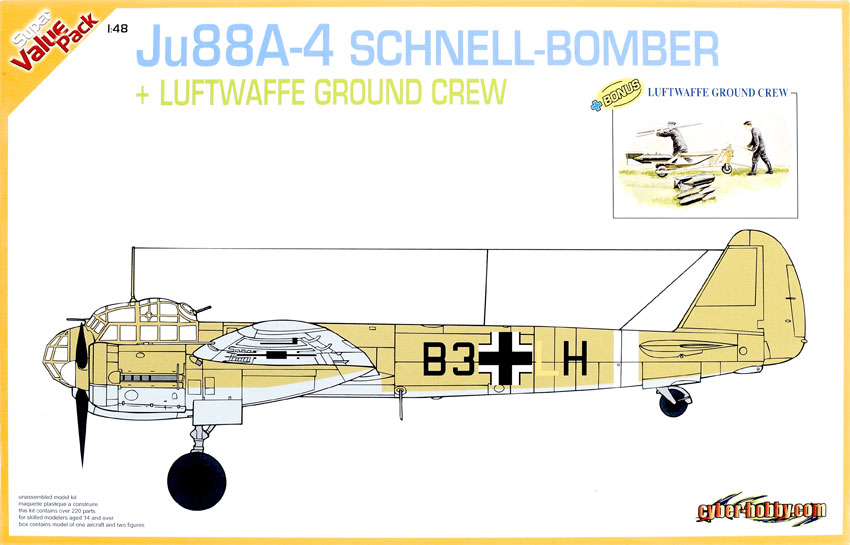 Ju88A-4 Schnell-bomber lus Luftwaffe ground crew
