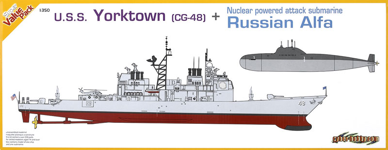 USS Yorktown (CG-48) plus nuclear powered attack submarine Russian Alfa