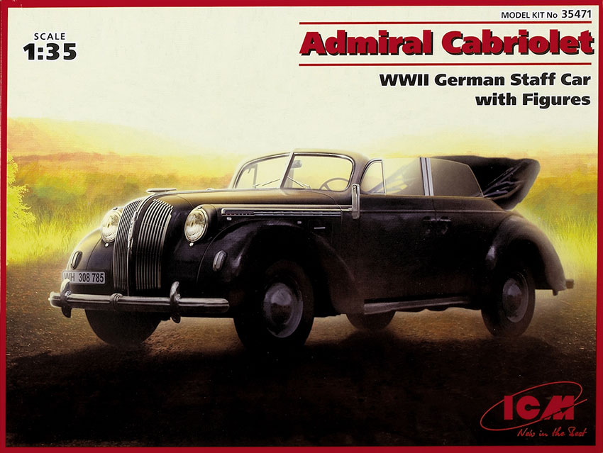 Admiral Cabriolet WWII German staff car with figures