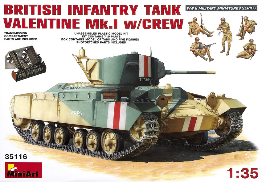 British infantry tank Valentine Mk.I with crew
