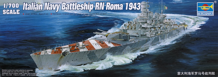 Italian Navy Battleship RN-Roma 1943
