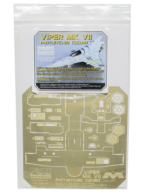 Viper Mk VII photoetched cockpit for Moebius Models