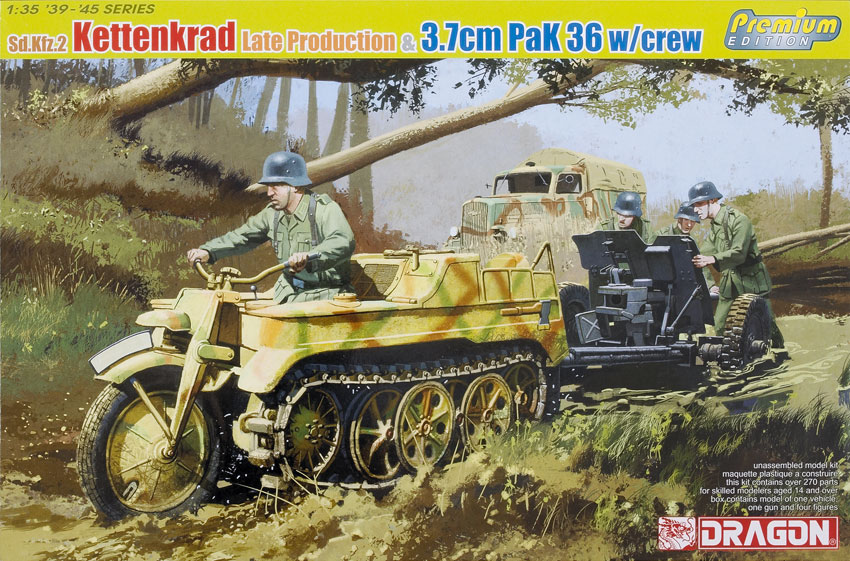 SdKfz. Kettendrad late production 3.7cm PaK 36 with crew