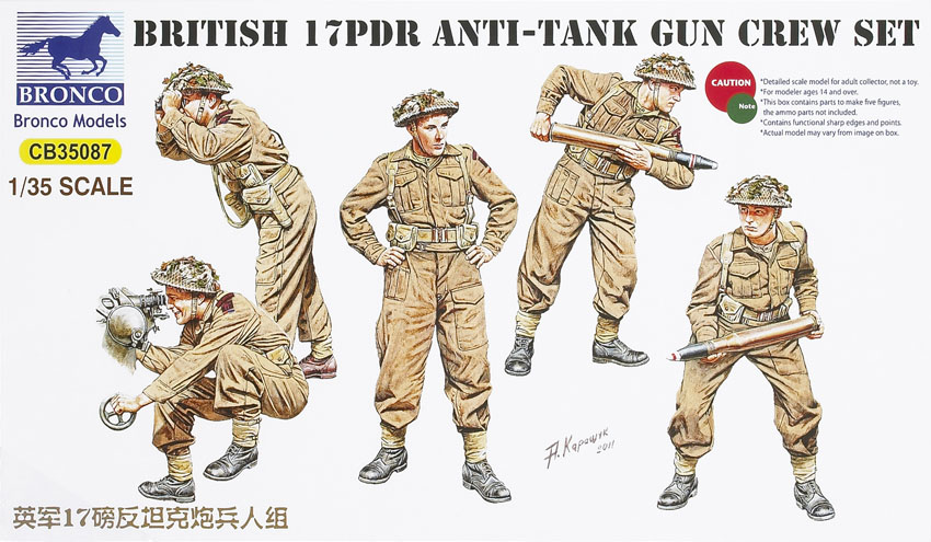 British 17PDR anti-tank gun crew set