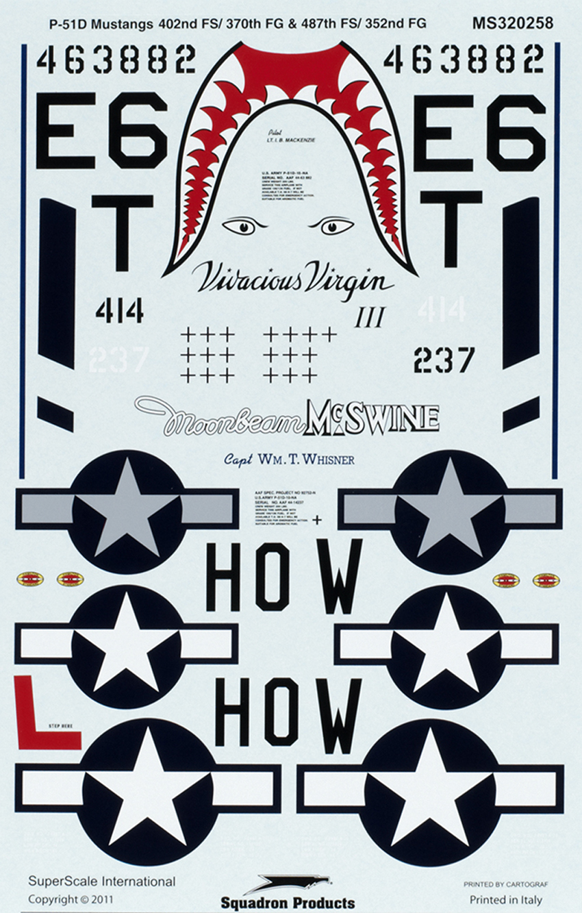 P-51D Mustangs 487th FS, 352nd FG and 402nd FS, 370th FG
