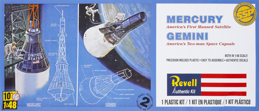RealSpace Models 1/72 scale Mercury, Gemini, and Apollo Spacecraft Set