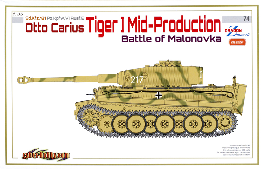 Otto Carius Tiger I mid-production Battle of Malonovka (SdKfz.181 PzKpfw. VI Ausf. E