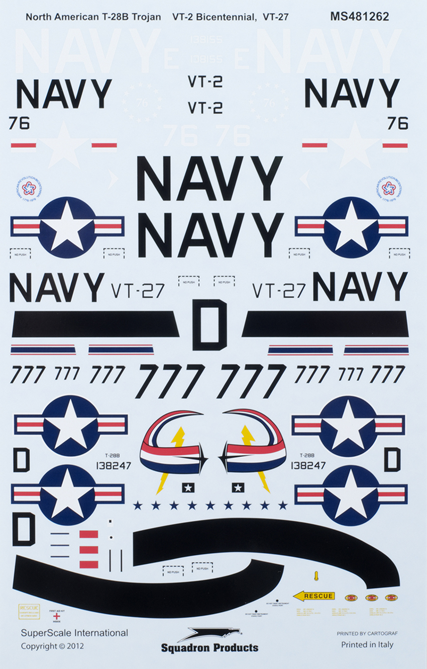 T-28B Trojans – VT Bicentennial scheme and VT-27 NAS Chase