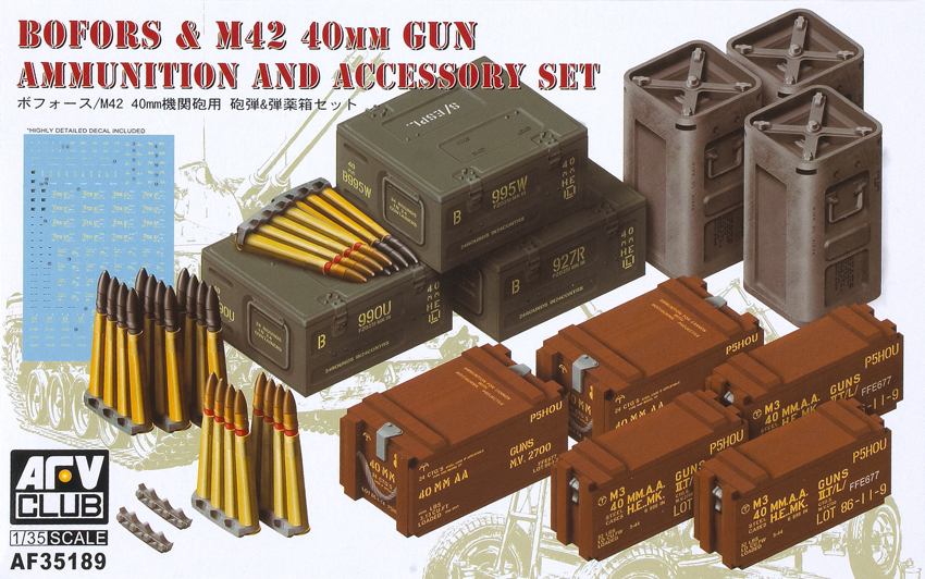 Bofors and M42 40mm gun ammunition and accessory set