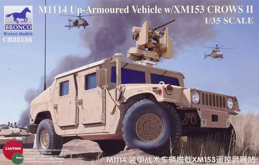 M1114 Up-armoured vehicle with XM153 Crows II