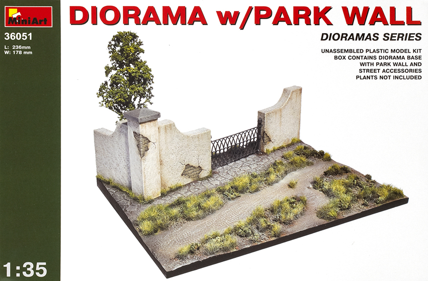 Diorama with park wall