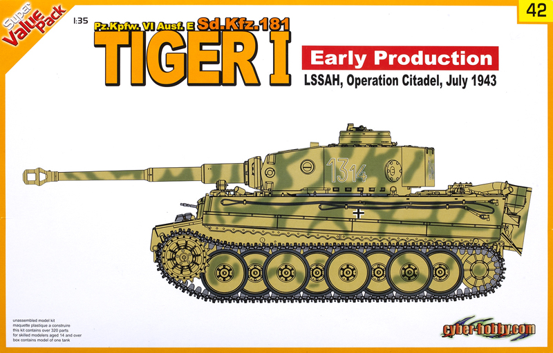 PzKpfw.VI Ausf.E SdKfz.181 Tiger 1 early production LSSAH, Operation Citadel, July 1943