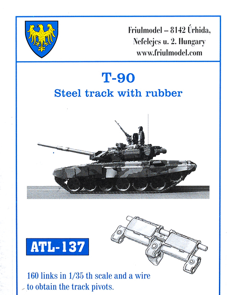 T-90 steel track with rubber
