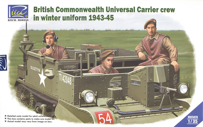 British Commonwealth Universal Carrier crew in winter uniform 1943-45