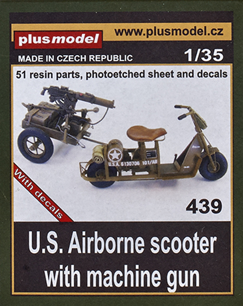 US airborne scoote with machine gun