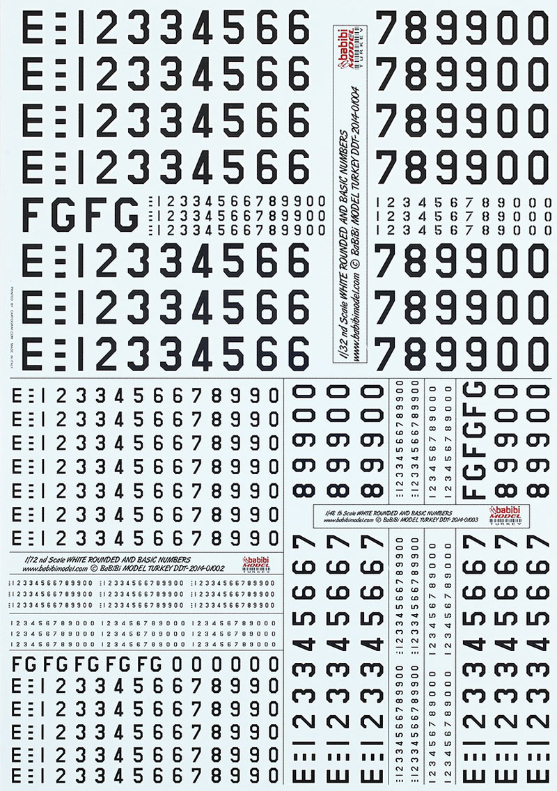 White rounded and basic numbers