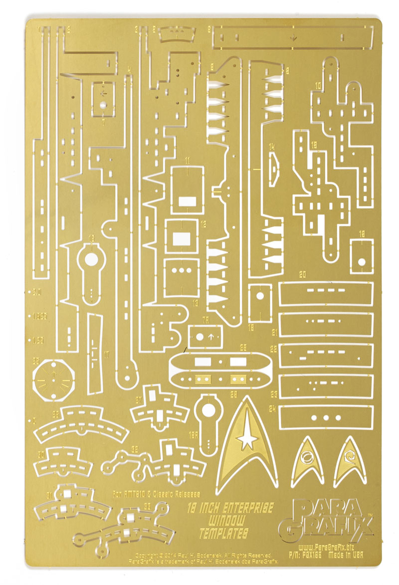 18 inch Enterprise window templates for AMT