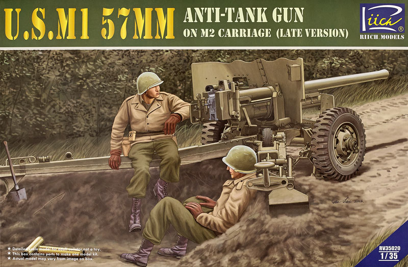US M1 57mm anti-tank gun on M2 carriage late version