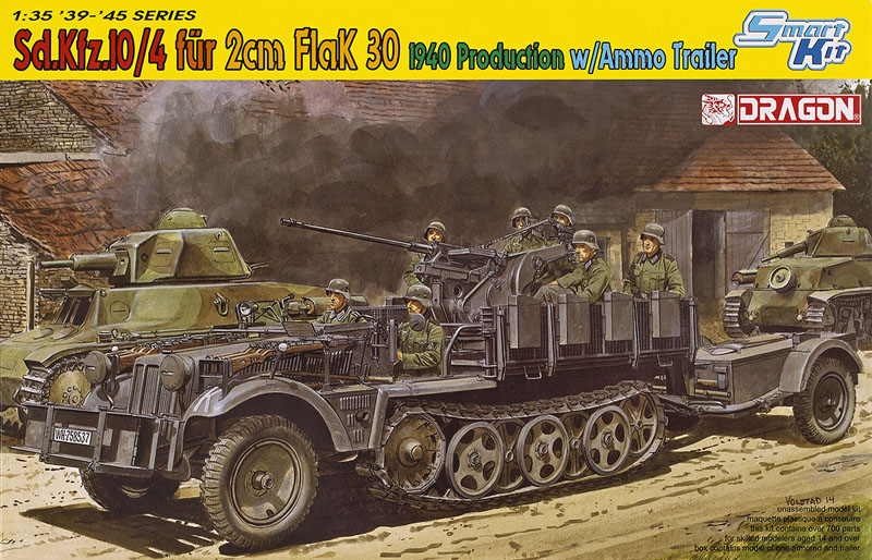 SdKfz.10/4 für 2cm Flak 30 1940 Production with ammo trailer