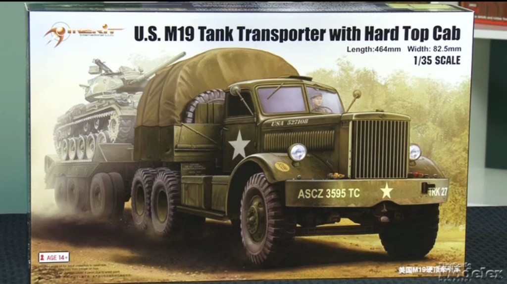 Merit International M19 tank transport, Eduard La-5FN and “Jugs over Italy” Limited Edition kits, The Micro Group hardwood propellers, AK Interactive Rust Effect Colors weathering set, and Round 2 “Space: 1999” Eagle 1 transporter
